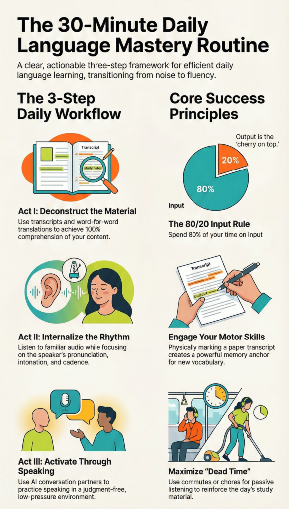 Effective methods for learning English online: a 3-step framework for daily language mastery.