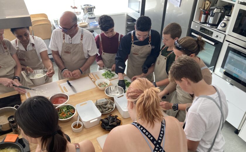 Ivy Languages students in an immersive cooking class during a language learning trip