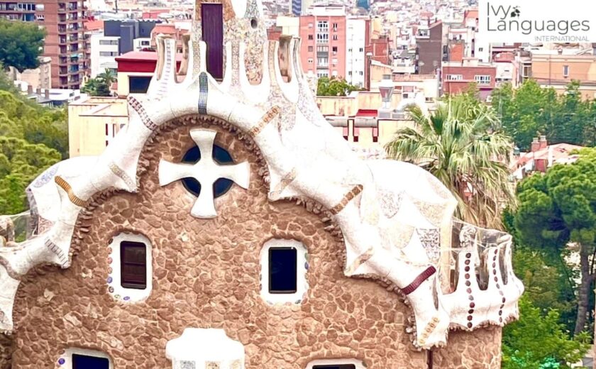 Advanced English fluency program by Ivy Languages International, inspired by immersive travel learning at Park Güell Barcelona